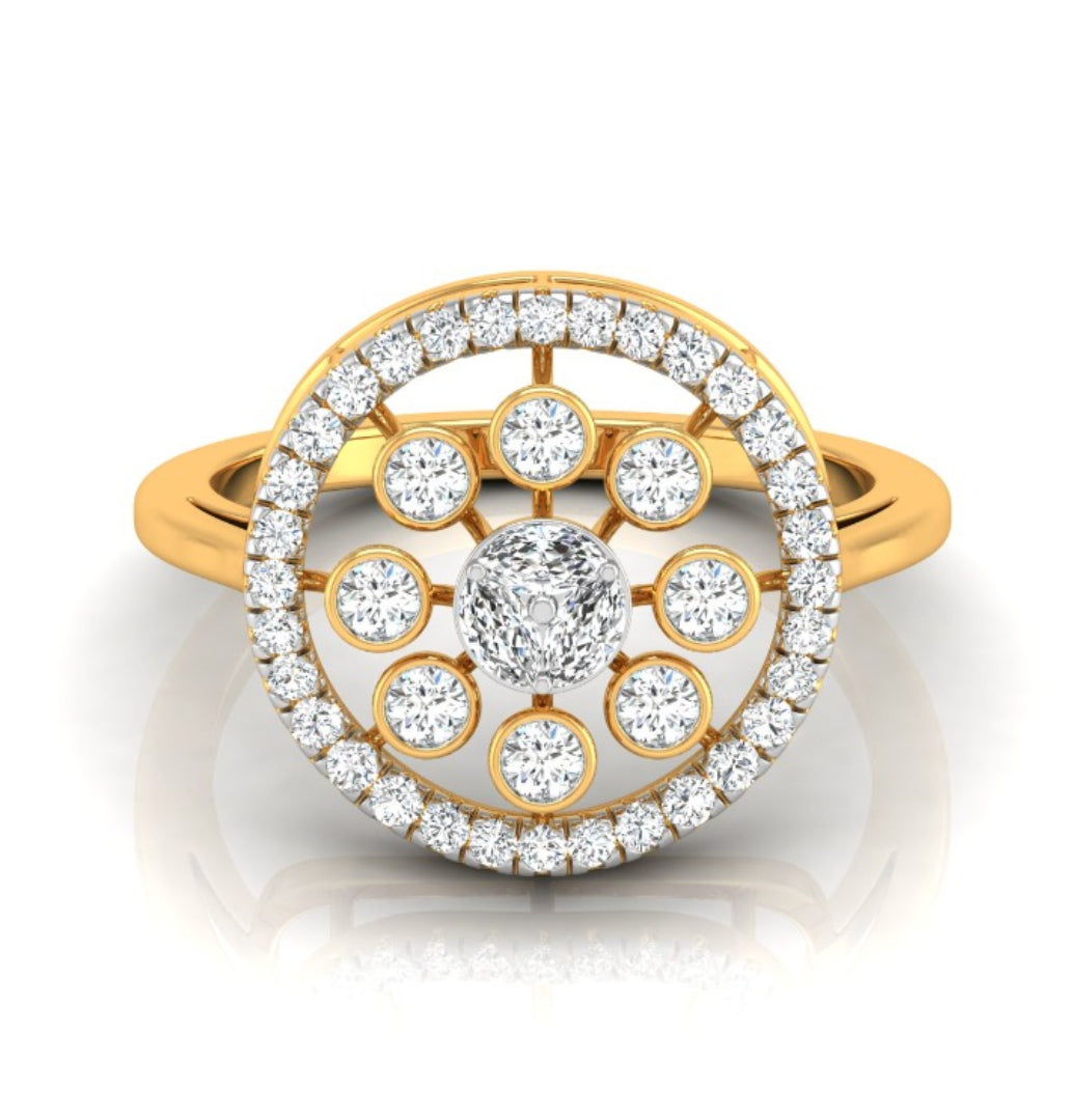 marquise cluster diamond ring in yellow gold