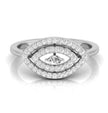 marquise cut double halo diamond ring in white gold
