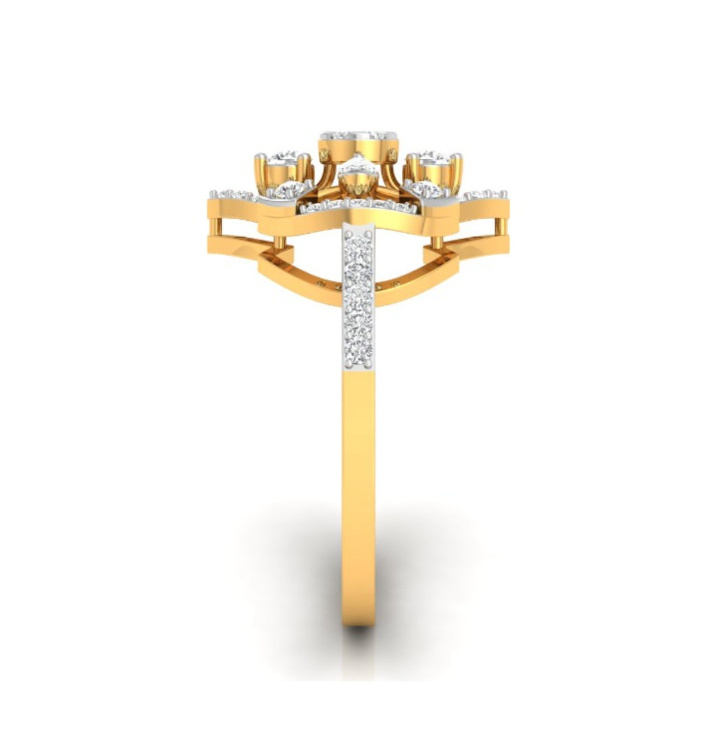 marquise lab-grown diamond gold ring 0.38ct
