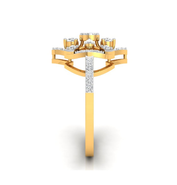 marquise lab-grown diamond gold ring 0.38ct