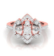 marquise floral shield cluster lab-grown diamond rose gold ring