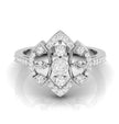 marquise floral lab-grown diamond ring white gold