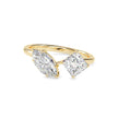 marquise and princess toi et moi lab-grown diamond ring in yellow gold