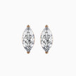 marquise prong set diamond stud earrings in rose gold