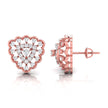 round diamond stud earrings in rose gold