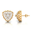 round diamond stud earrings in yellow gold