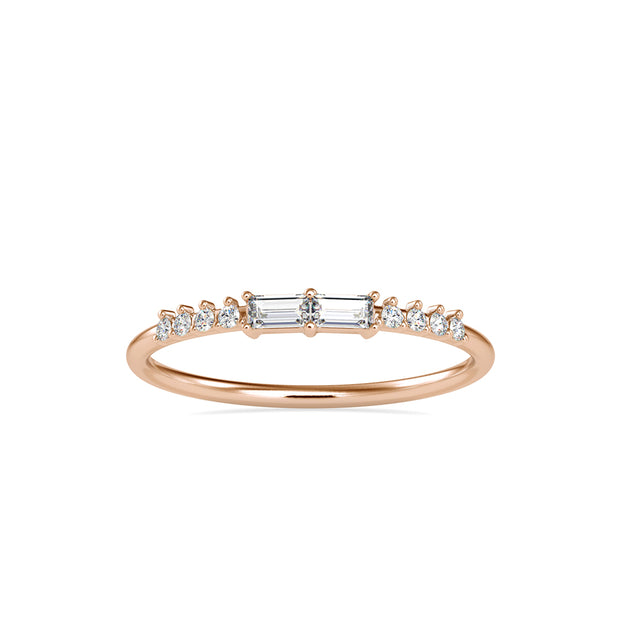 minimalist baguette diamond ring in rose gold