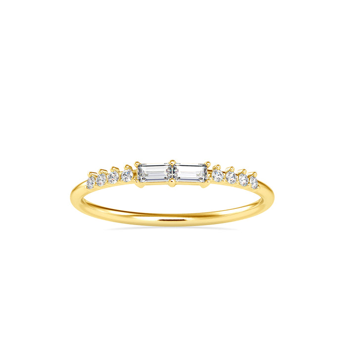 minimalist baguette diamond ring in yellow gold