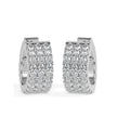 multi row pave diamond hoop earrings in white gold