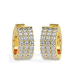 multi row pave diamond hoop earrings in yellow gold