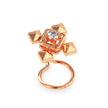 0.02Ct Pyramid Style Round Lab-Grown Diamond Gold Wire Coil Back Stud Nosepins