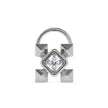 0.02Ct Pyramid Style Round Lab-Grown Diamond Gold Wire Coil Back Stud Nosepins