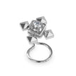 0.02Ct Pyramid Style Round Lab-Grown Diamond Gold Wire Coil Back Stud Nosepins