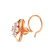 0.06Ct Flower Shape Round Lab-Grown Diamond Gold Wire Coil Back Stud Nosepins