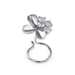 0.06Ct Flower Shape Round Lab-Grown Diamond Gold Wire Coil Back Stud Nosepins