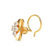 0.06Ct Flower Shape Round Lab-Grown Diamond Gold Wire Coil Back Stud Nosepins