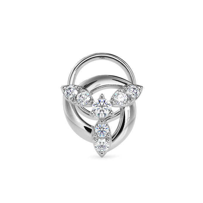 0.05Ct Floral Cluster Lab-Grown Diamond Gold Wire Coil Back Stud Nosepins