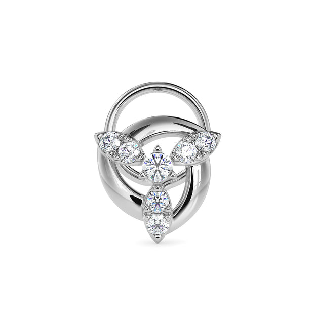 0.05Ct Floral Cluster Lab-Grown Diamond Gold Wire Coil Back Stud Nosepins