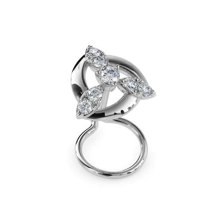 0.05Ct Floral Cluster Lab-Grown Diamond Gold Wire Coil Back Stud Nosepins