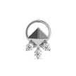 0.06Ct Pyramid Style Round Lab-Grown Diamond Gold Wire Back Stud Nosepins