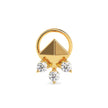0.06Ct Pyramid Style Round Lab-Grown Diamond Gold Wire Back Stud Nosepins