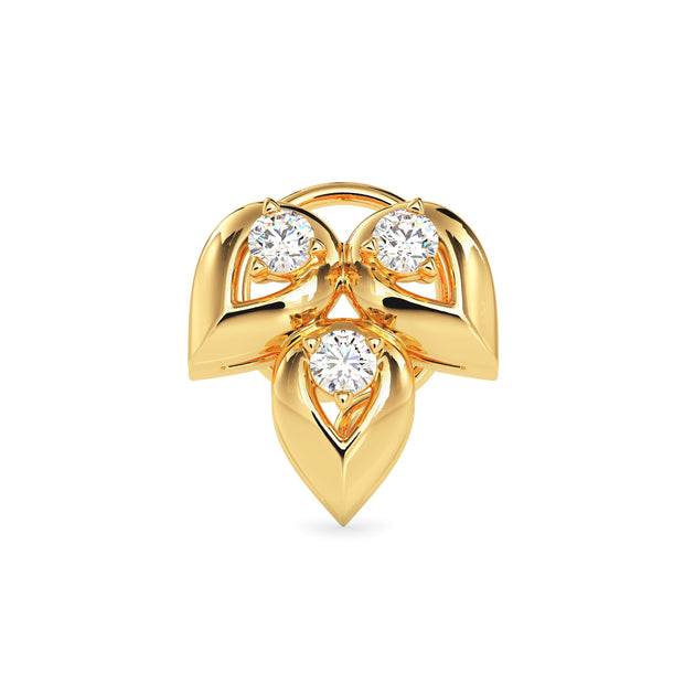0.05Ct Leaf Drop Style Lab-Grown Diamond Gold Wire Back Stud Nosepins