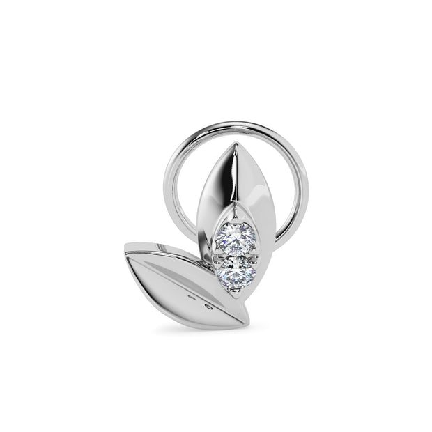 0.02Ct Round Two Stone Lab-Grown Diamond Gold Wire Back Stud Nosepins