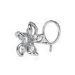 0.05Ct Floral Swirl Style Lab-Grown Diamond Gold Wire Back Stud Nosepins