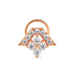0.12Ct Triangle Halo Floral Cluster Lab-Grown Diamond Gold Wire Back Stud Nosepins