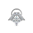 0.12Ct Triangle Halo Floral Cluster Lab-Grown Diamond Gold Wire Back Stud Nosepins