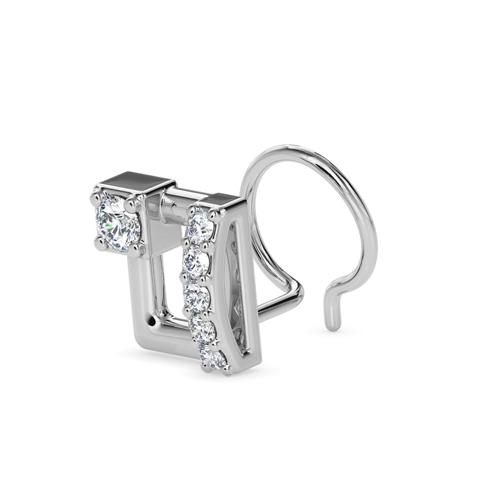 0.06Ct Square Shape Round Lab-Grown Diamond Gold Wire Back Stud Nosepins