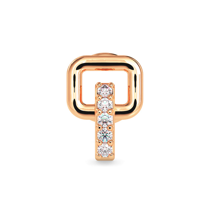 0.03Ct Vertical Bar Prong Set Lab-Grown Diamond Gold Wire Back Stud Nosepins