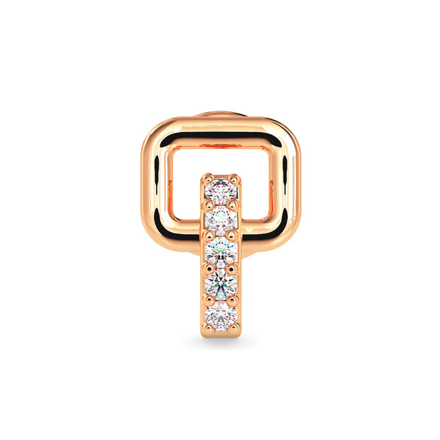 0.03Ct Vertical Bar Prong Set Lab-Grown Diamond Gold Wire Back Stud Nosepins