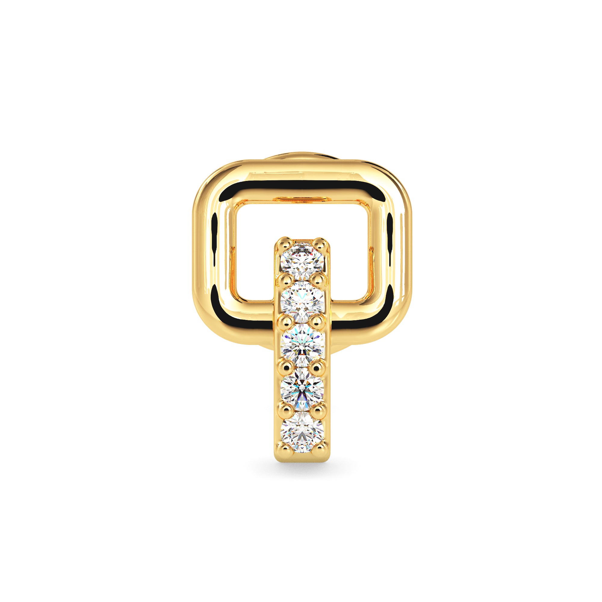 0.03Ct Vertical Bar Prong Set Lab-Grown Diamond Gold Wire Back Stud Nosepins