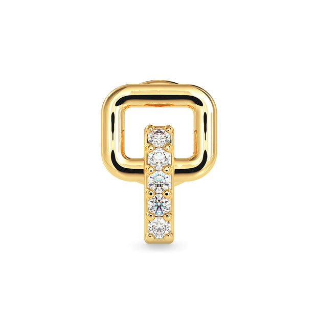 0.03Ct Vertical Bar Prong Set Lab-Grown Diamond Gold Wire Back Stud Nosepins