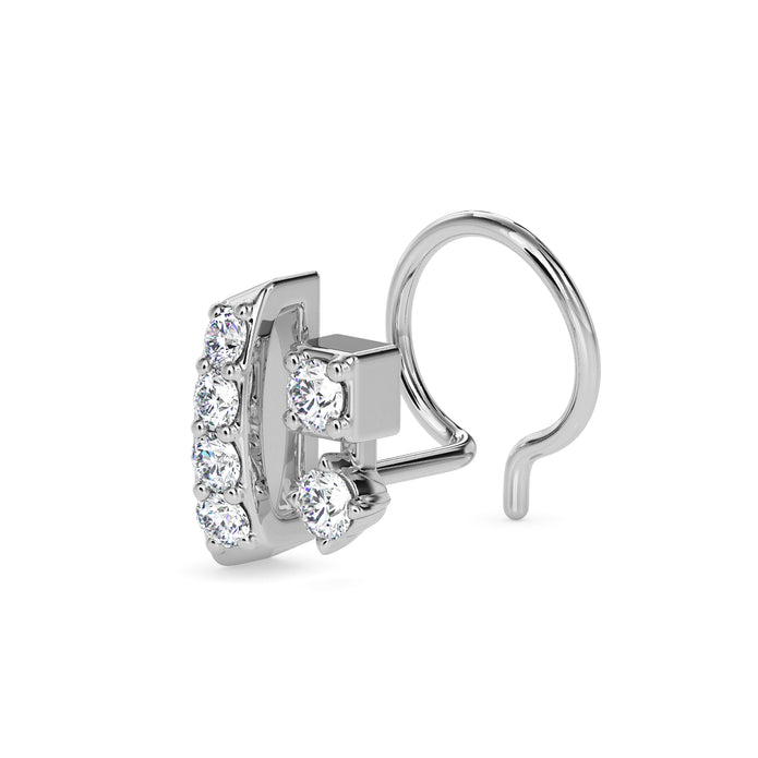 0.06Ct Round Prong Set Lab-Grown Diamond Gold Wire Back Stud Nosepins