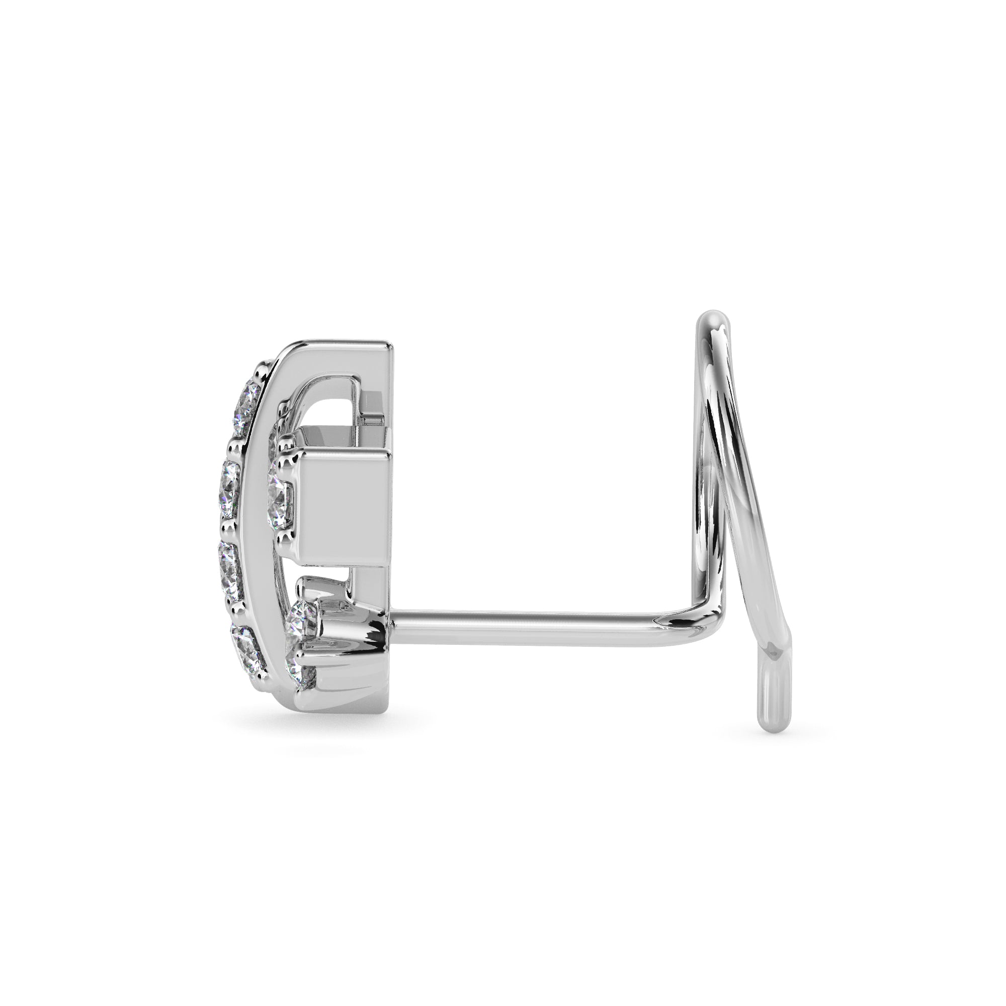 0.06Ct Round Prong Set Lab-Grown Diamond Gold Wire Back Stud Nosepins
