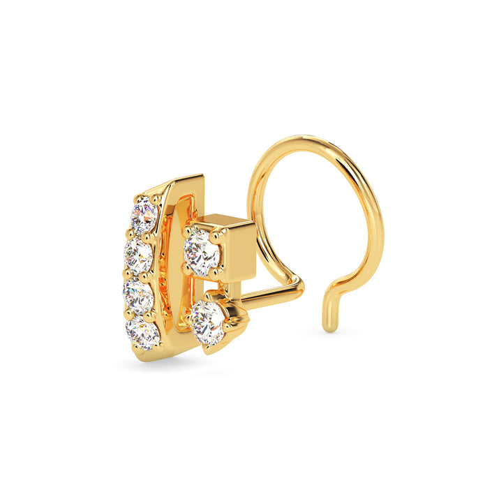 0.06Ct Round Prong Set Lab-Grown Diamond Gold Wire Back Stud Nosepins