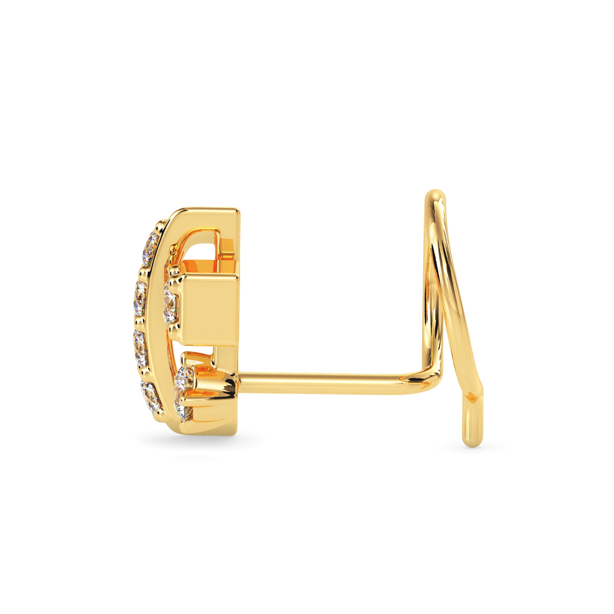 0.06Ct Round Prong Set Lab-Grown Diamond Gold Wire Back Stud Nosepins