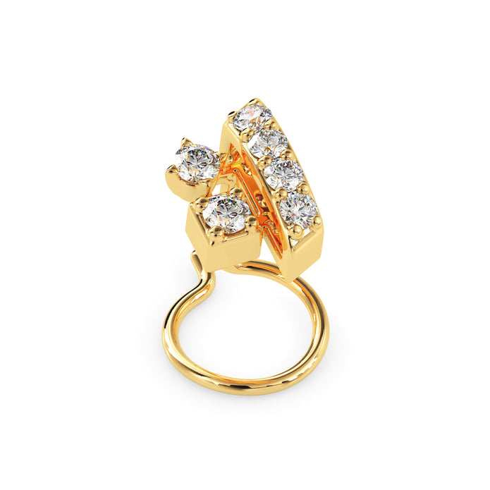 0.06Ct Round Prong Set Lab-Grown Diamond Gold Wire Back Stud Nosepins