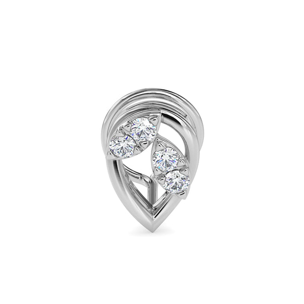 0.05Ct Leaf Shape Prong Set Lab-Grown Diamond Gold Wire Back Stud Nosepins