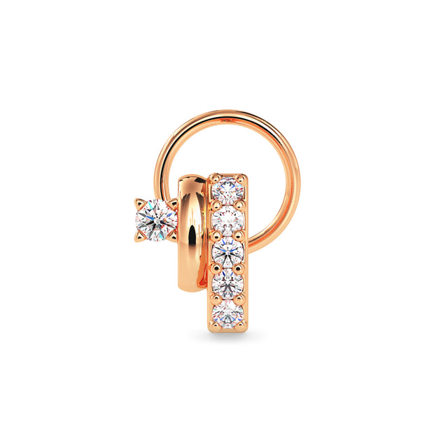 0.05Ct Double Element Design Lab-Grown Diamond Gold Wire Back Stud Nosepins