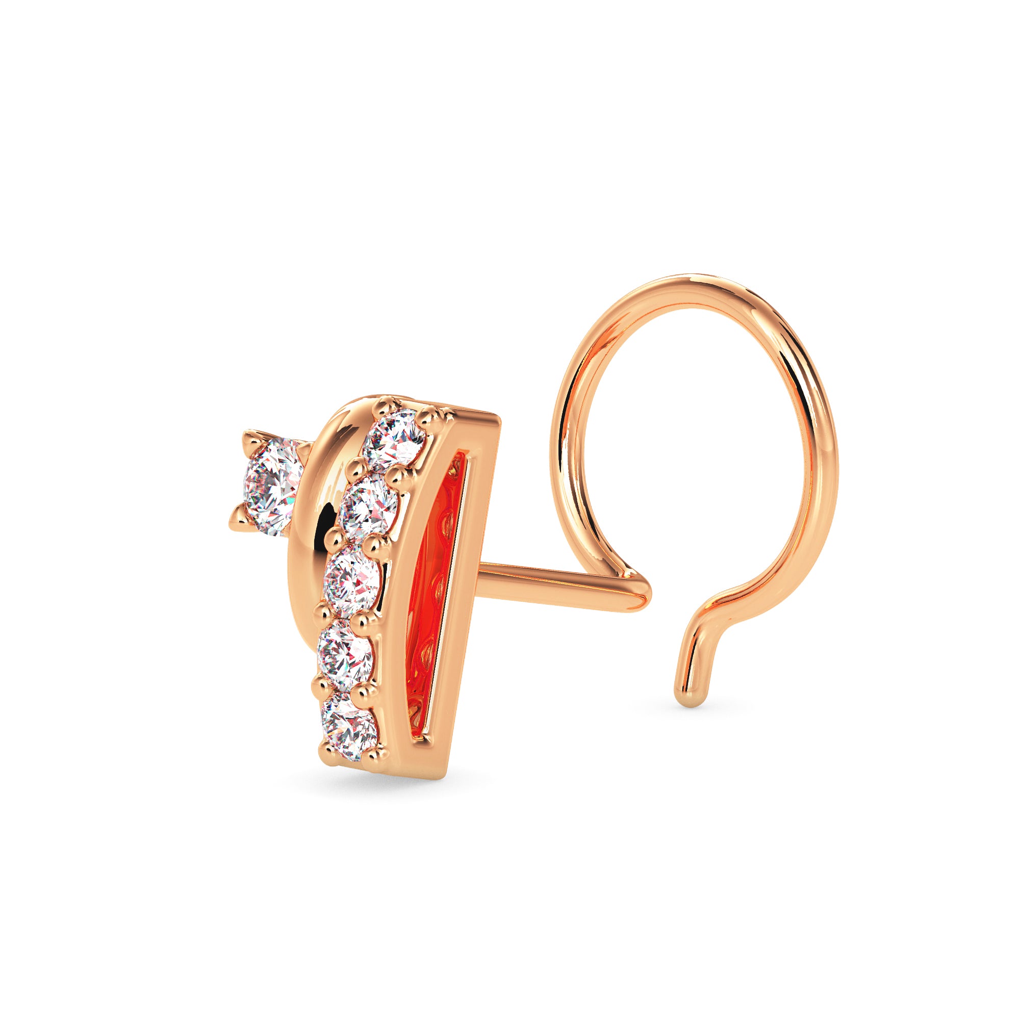 0.05Ct Double Element Design Lab-Grown Diamond Gold Wire Back Stud Nosepins