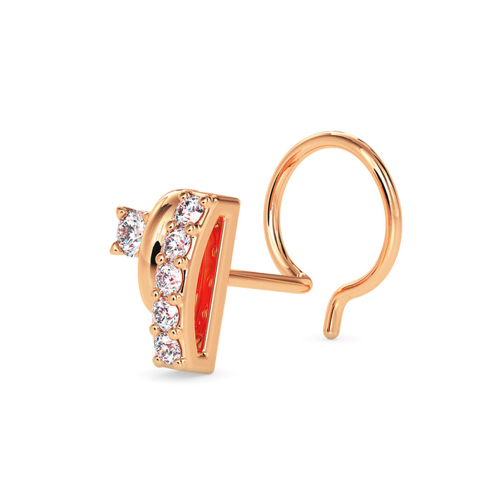0.05Ct Double Element Design Lab-Grown Diamond Gold Wire Back Stud Nosepins
