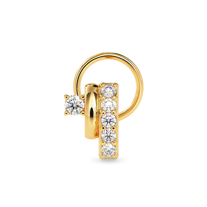 0.05Ct Double Element Design Lab-Grown Diamond Gold Wire Back Stud Nosepins