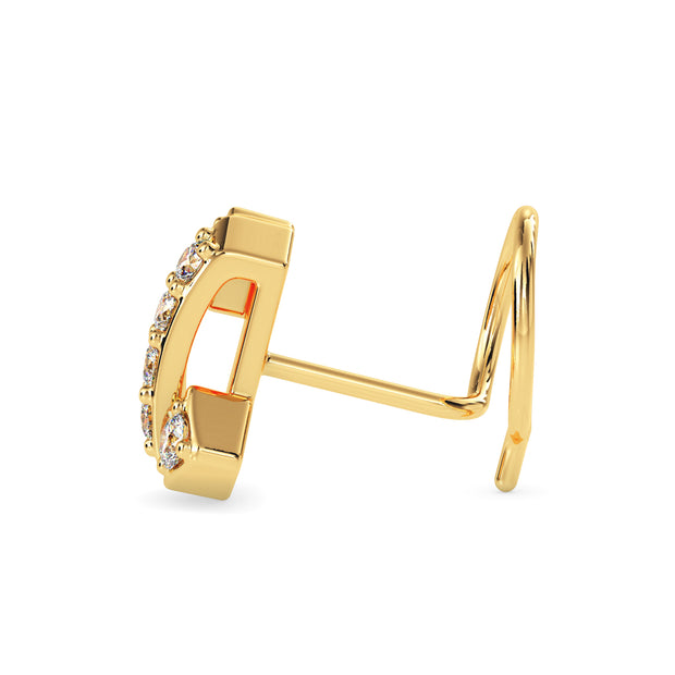 0.05Ct Letter "Z" Style Lab-Grown Diamond Gold Wire Back Stud Nosepins