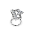0.07Ct Rectangle Style Lab-Grown Diamond Gold Wire Back Stud Nosepins
