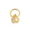 0.02Ct Leaf Style Lab-Grown Diamond Gold Wire Back Stud Nosepins