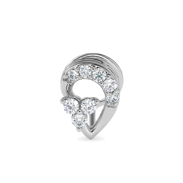 0.07Ct Leaf Shape Prong Set Lab-Grown Diamond Gold Wire Back Stud Nosepins
