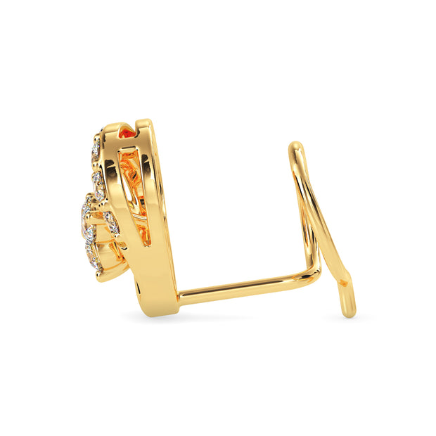 0.07Ct Leaf Shape Prong Set Lab-Grown Diamond Gold Wire Back Stud Nosepins